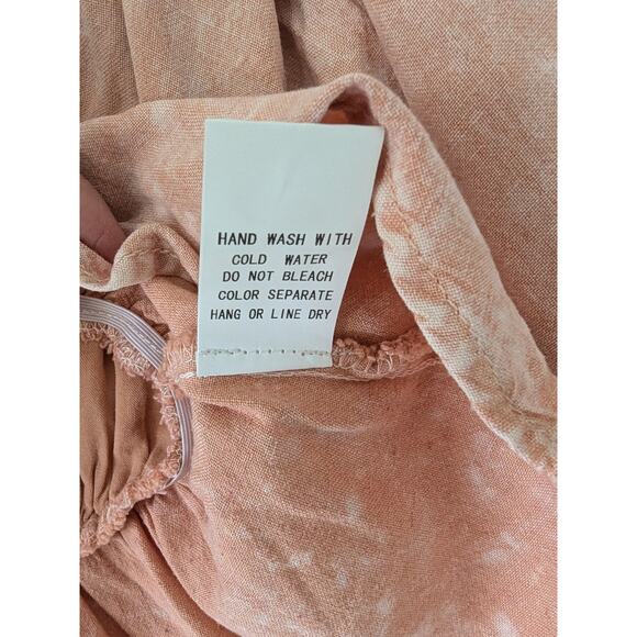 Cloud Ten Womens Boho Surplus Crochet Neckline Cropped Peplum Top Size M‎ Peach - Picture 8 of 10